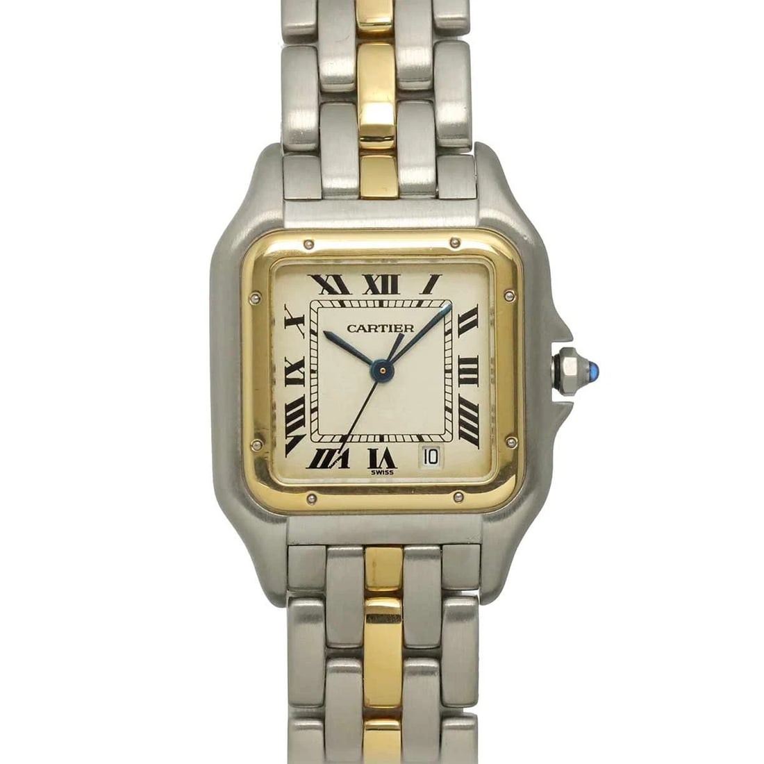 CARTIER PANTHERE MM YG QUARTZ DATE CREAM DIAL WATCH: Cartier Panthere MM YG Quartz Date Cream Dial Watch Brand: Cartier Type/Style: Wristwatch Material: Stainless steel,Yellow Gold Color: Dial Color Cream Dial Size: CaseSize Length 36mm(included lag) Ca