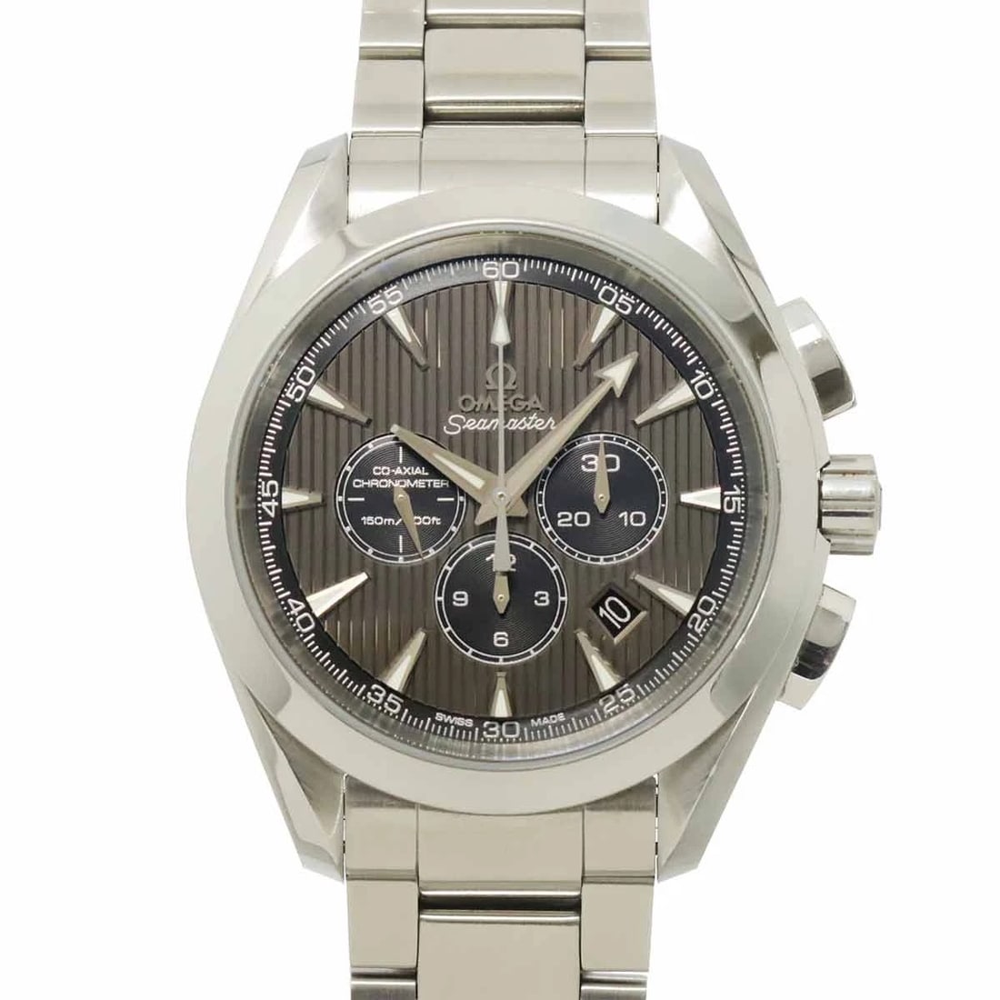 OMEGA SEAMASTER AQUA TERRA CHRONO GRAY DIAL WATCH: OMEGA Seamaster Aqua Terra Chrono Gray Dial Watch Brand: OMEGA Type/Style: Wristwatch Material: Stainless steel Color: Dial Color Gray Dial Size: CaseSize Length 51mm(included lag) CaseSize Width