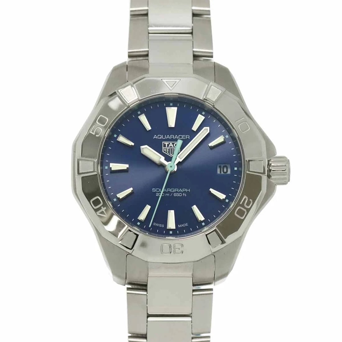 TAG HEUER AQUA RACER SOLAR QUARTZ BLUE DIAL WATCH: TAG Heuer Aqua racer Solar Quartz Blue Dial Watch Brand: TAG Heuer Type/Style: Wristwatch Material: Stainless steel Color: Dial Color Blue Dial Size: CaseSize Length 40mm(included lag) CaseSize Width