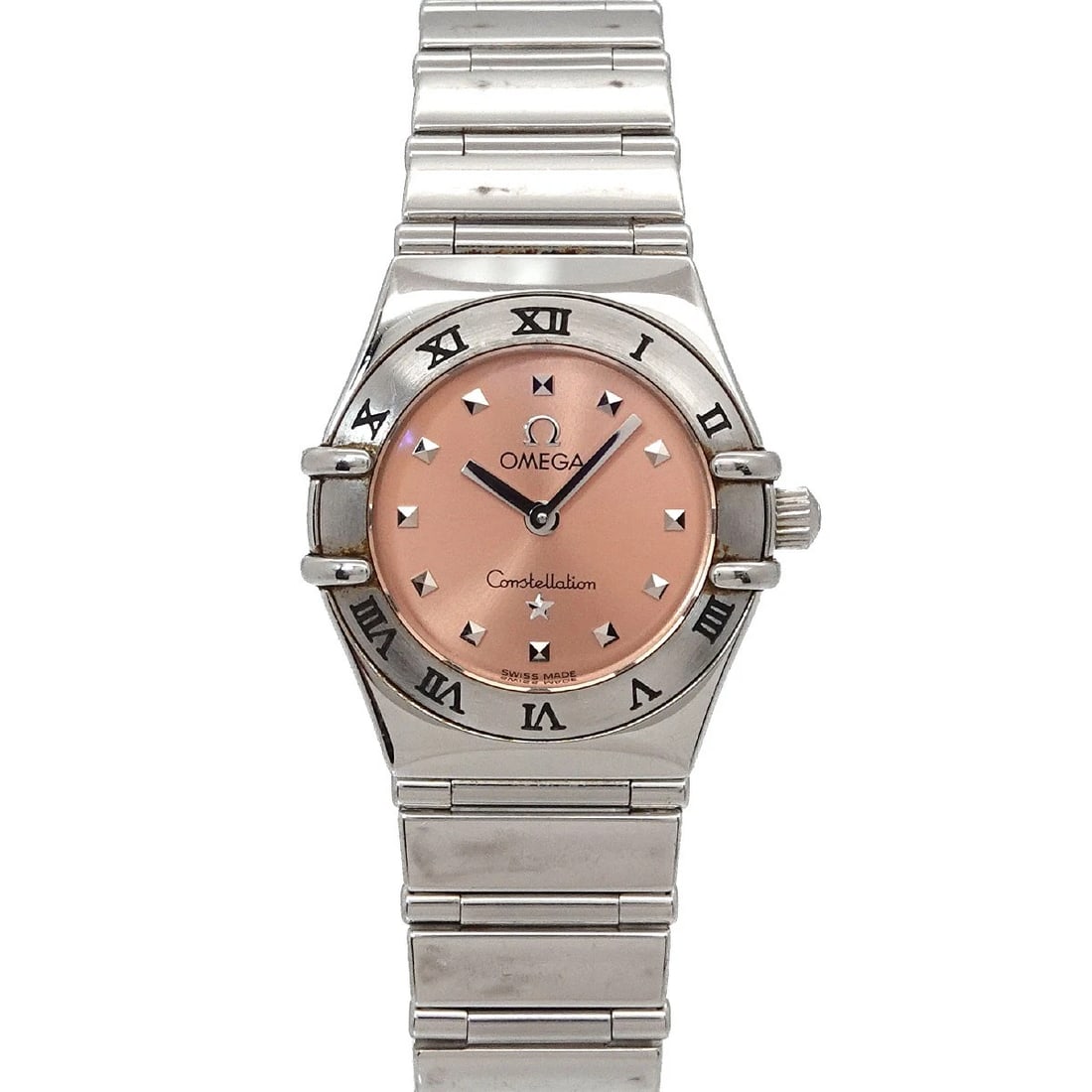OMEGA CONSTELLATION MINI MY CHOICE QUARTZ PINK DIAL WATCH: OMEGA Constellation Mini My Choice Quartz Pink Dial Watch Brand: OMEGA Type/Style: Wristwatch Material: Stainless steel Color: Dial Color Pink Size: CaseSize Length 28mm(included lag) CaseSize Width 2