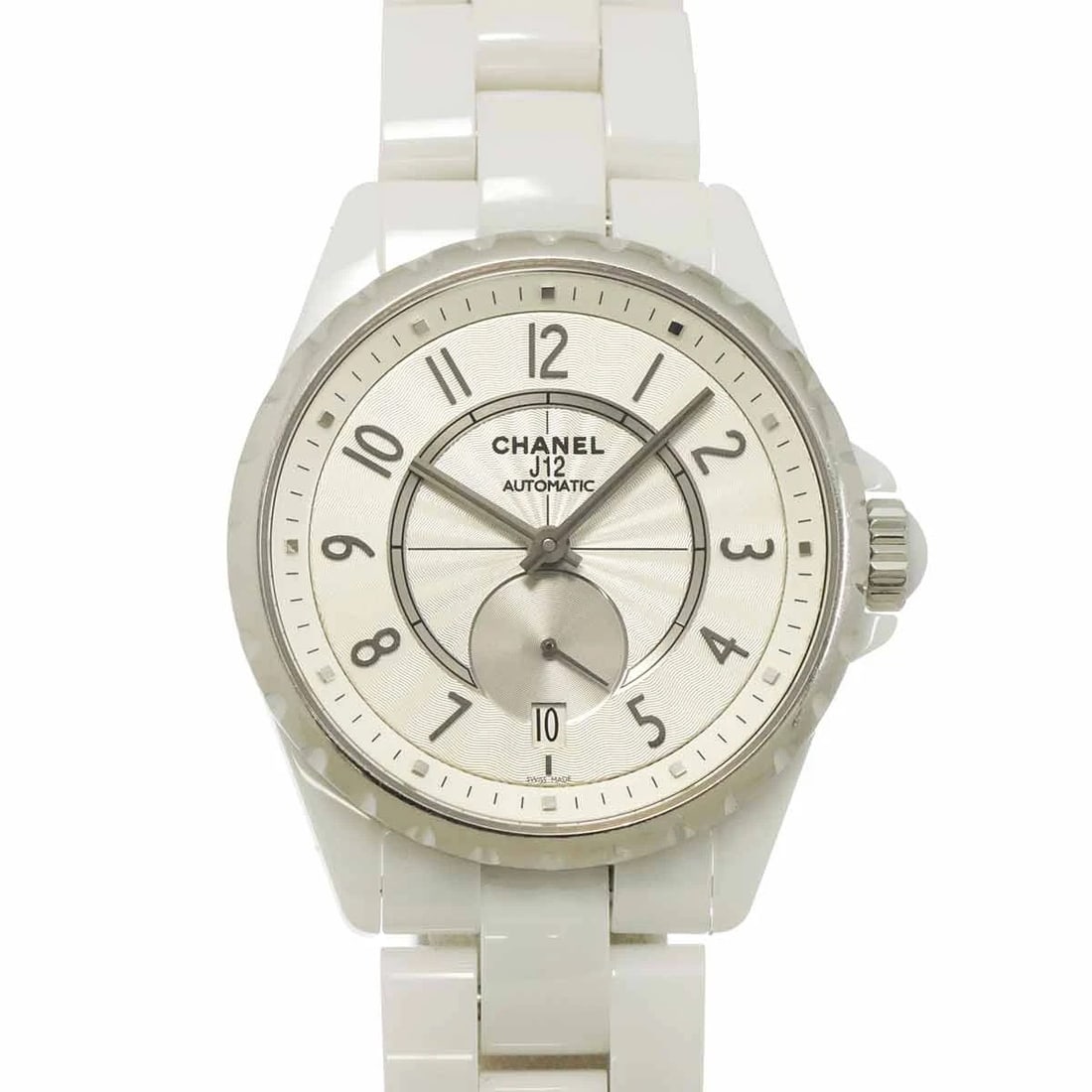 CHANEL J12 DATE AUTOMATIC SILVER DIAL WATCH