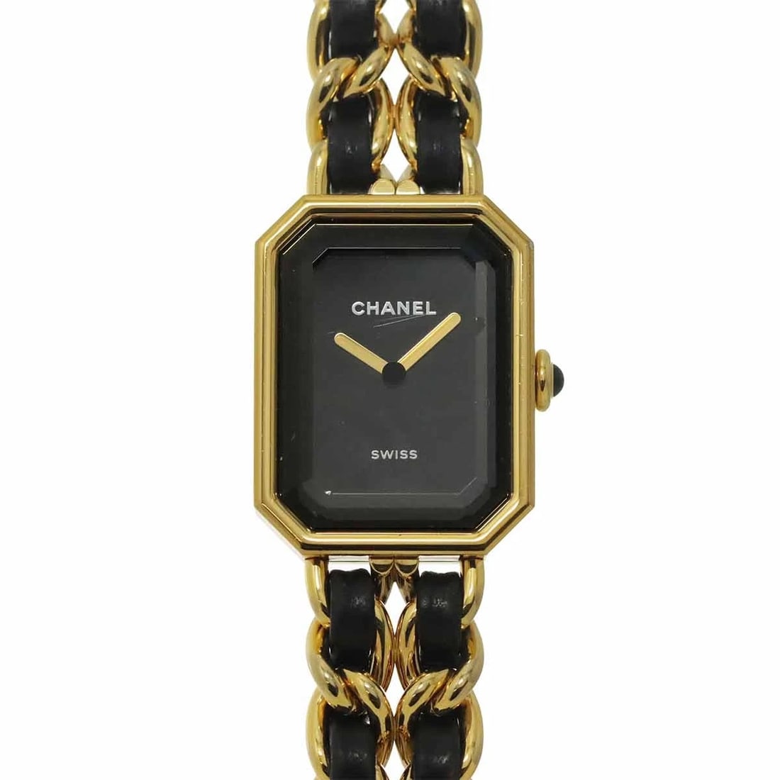 CHANEL PREMIERE CURRENT MODEL QUARTZ BLACK DIAL WATCH: CHANEL Premiere Current model Quartz Black Dial Watch Brand: CHANEL Type/Style: Wristwatch Material: Stainless steel/YGP,Leather Color: Dial Color Black Size: CaseSize Length 26mm CaseSize Width 20mm(