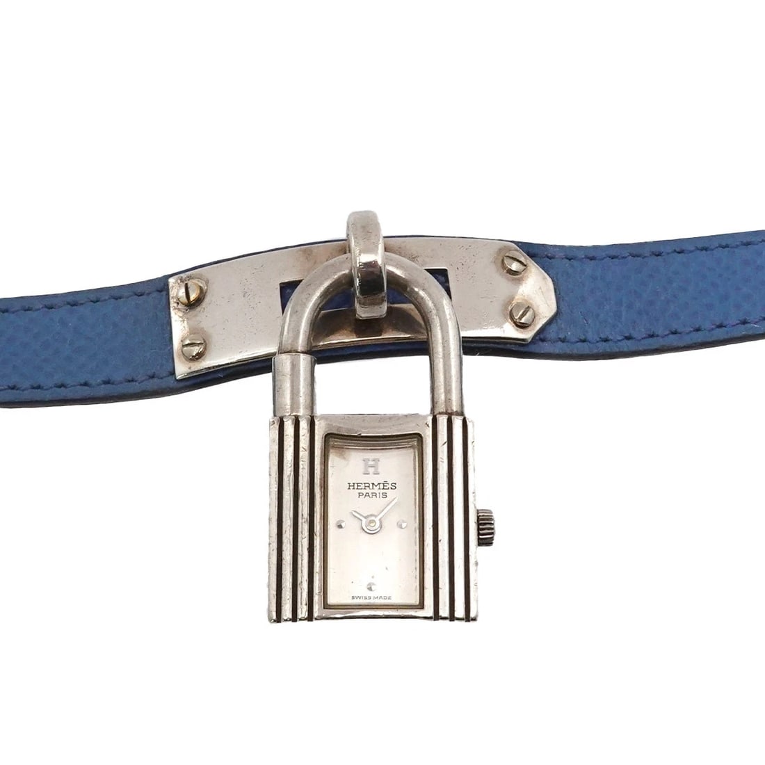 HERMES KELLY WATCH QUARTZ SILVER DIAL WATCH: HERMES Kelly Watch Quartz Silver Dial Watch Brand: HERMES Type/Style: Wristwatch Material: SV925,Leather Color: Dial Color Silver Size: CaseSize Length 38mm CaseSize Width 20mm(not included crown)