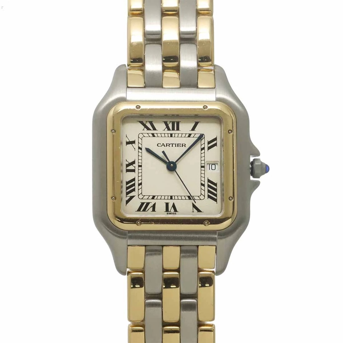 CARTIER PANTHERE LM YG QUARTZ CREAM DIAL WATCH: Cartier Panthere LM YG Quartz Cream Dial Watch Brand: Cartier Type/Style: Wristwatch Material: Stainless steel,Yellow Gold Color: Dial Color Cream Size: CaseSize Length 40mm(included lag) CaseSize