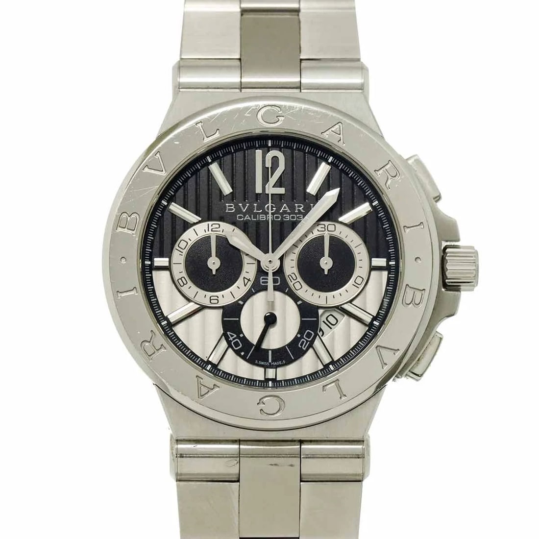BVLGARI DIAGONO CALIBRO CHRONOGRAPH AUTOMATIC WATCH: BVLGARI Diagono Calibro Chronograph Automatic Watch Brand: BVLGARI Type/Style: Wristwatch Material: Stainless steel Color: Dial Color none Size: CaseSize Length 54mm(included lag) CaseSize Width