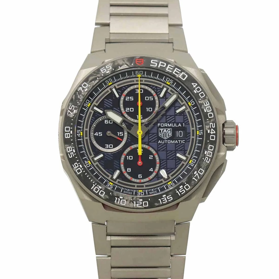 TAG HEUER FORMULA AUTOMATIC CHRONOGRAPH WATCH: TAG Heuer Formula Automatic Chronograph Watch Brand: TAG Heuer Type/Style: Wristwatch Material: Titanium Color: Dial Color none Size: CaseSize Length 47mm(included lag) CaseSize Width 44mm(not