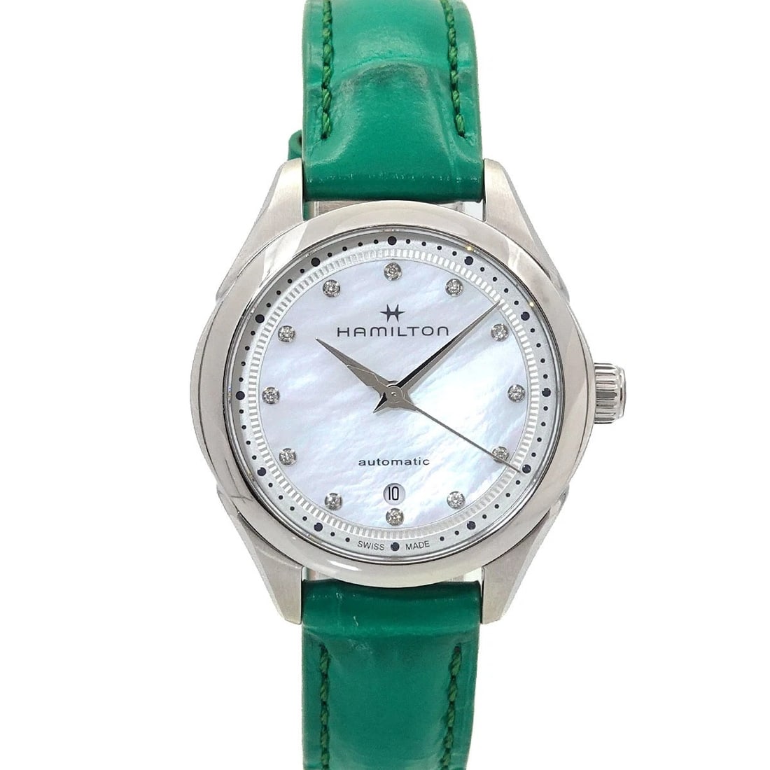 HAMILTON DIAMOND AUTOMATIC WHITE SHELL WATCH
