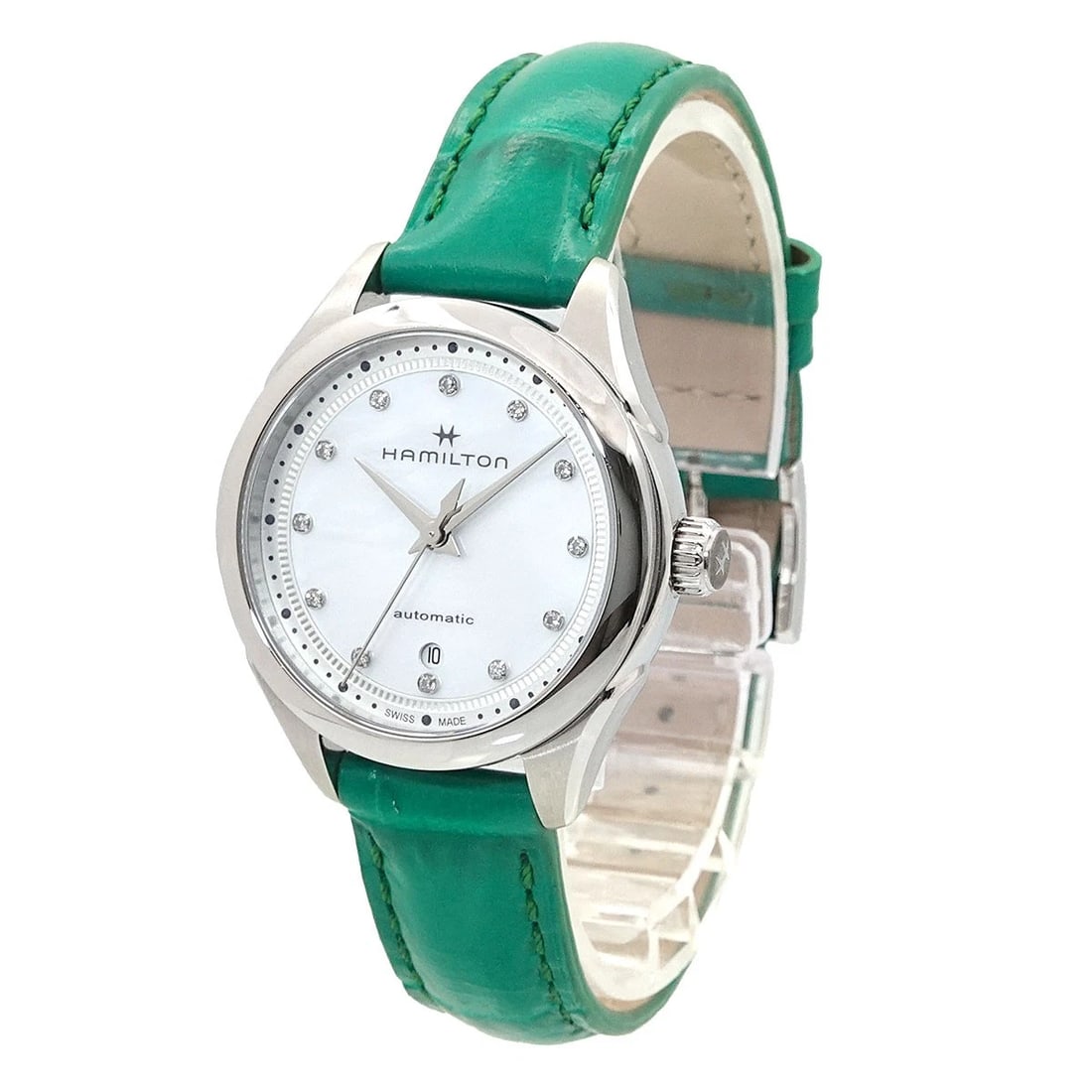 HAMILTON DIAMOND AUTOMATIC WHITE SHELL WATCH - 2