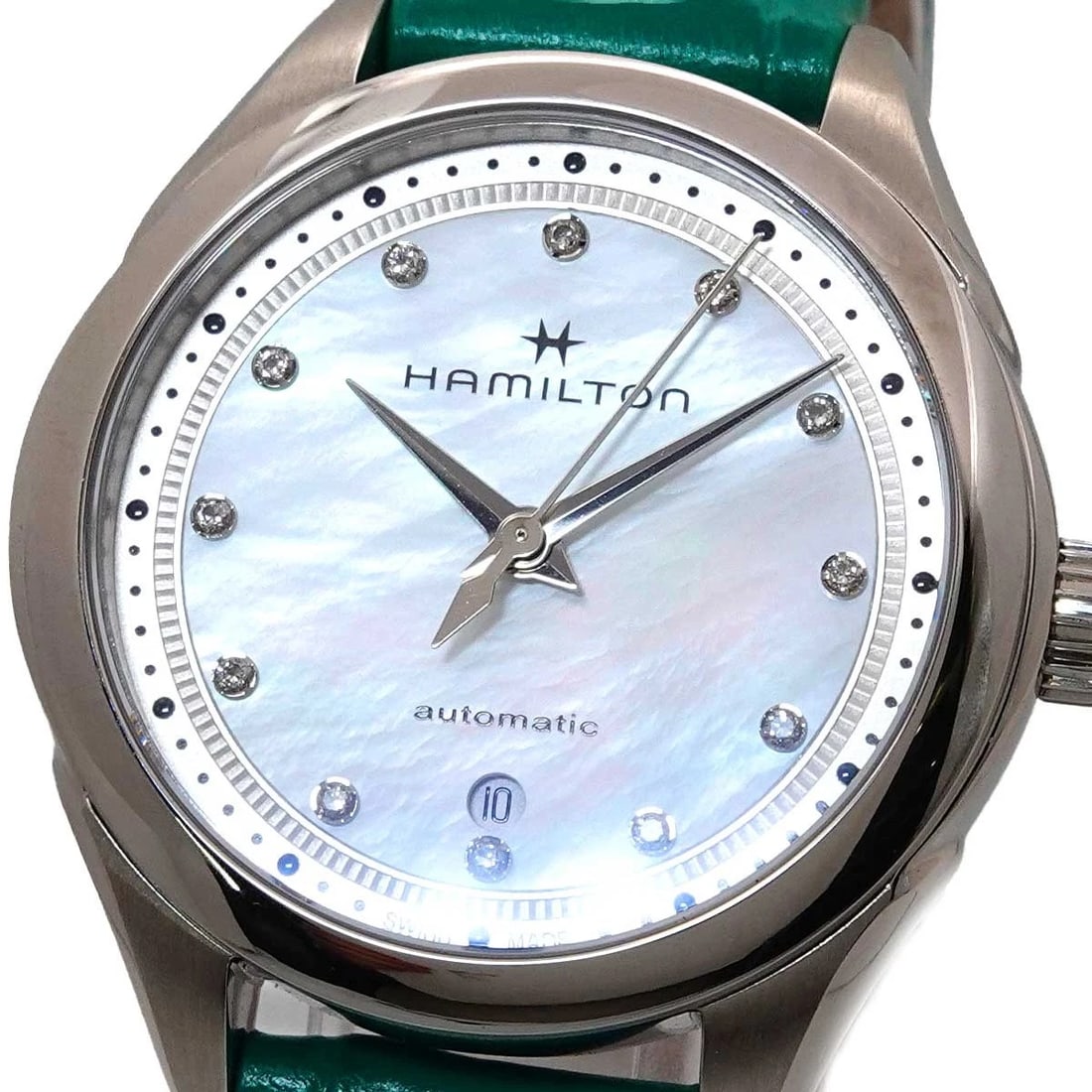 HAMILTON DIAMOND AUTOMATIC WHITE SHELL WATCH - 3