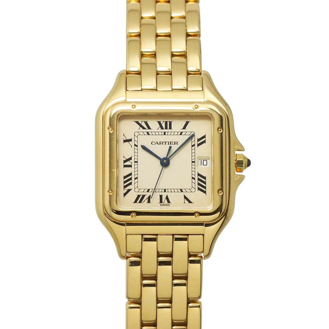 CARTIER PANTHERE MM 750YG QUARTZ DATE CREAM DIAL WATCH: Cartier Panthere MM 750YG Quartz Date Cream Dial Watch Brand: Cartier Type/Style: Wristwatch Material: 750 Yellow Gold Color: Dial Color Cream Size: CaseSize Length 37mm(included lag) CaseSize Width