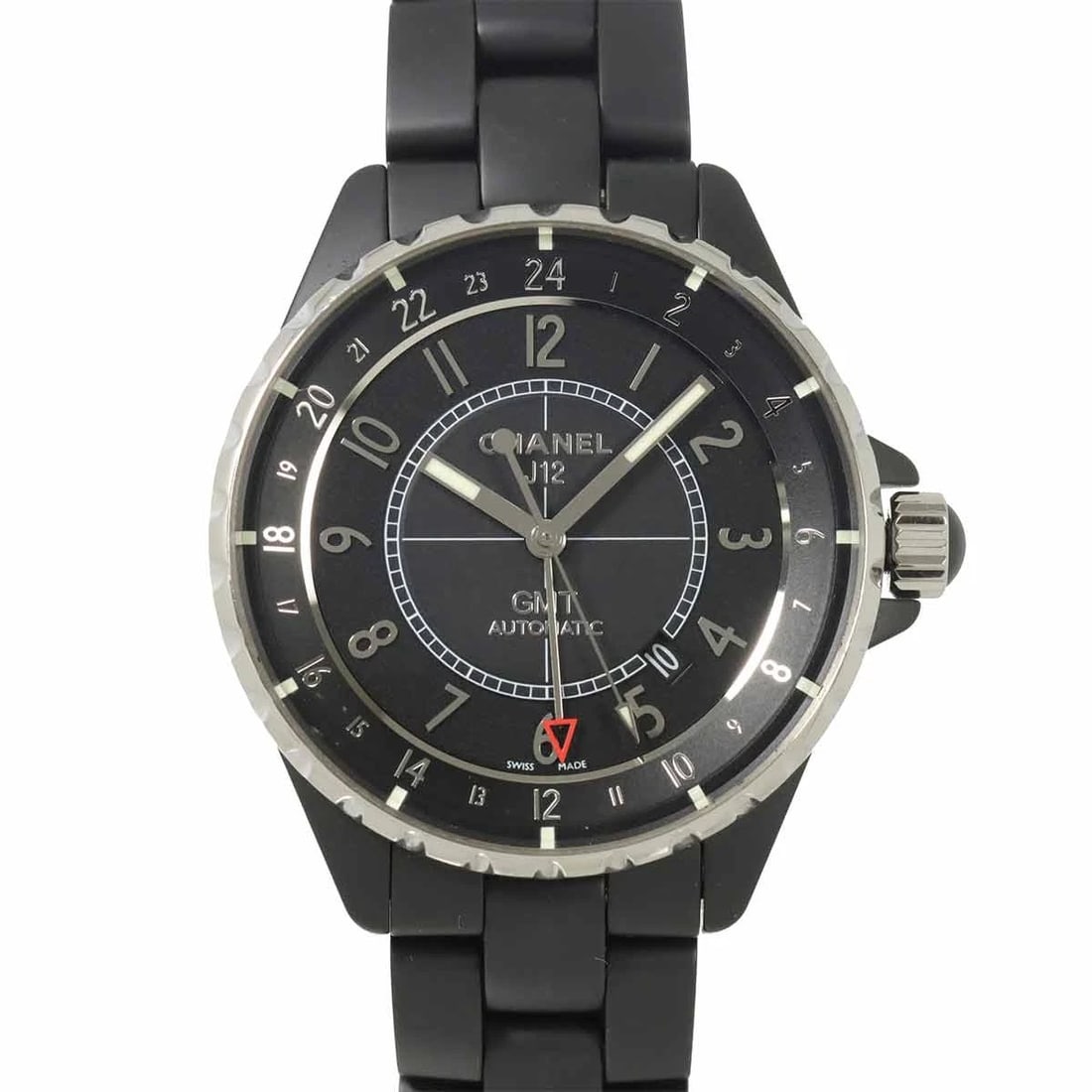 CHANEL J12 GMT DATE BLACK CERAMIC AUTOMATIC WATCH: CHANEL J12 GMT Date Black Ceramic Automatic Watch Brand: CHANEL Type/Style: Wristwatch Material: Stainless steel,Ceramic Color: Dial Color Black Size: CaseSize Length 47mm(included lag) CaseSize