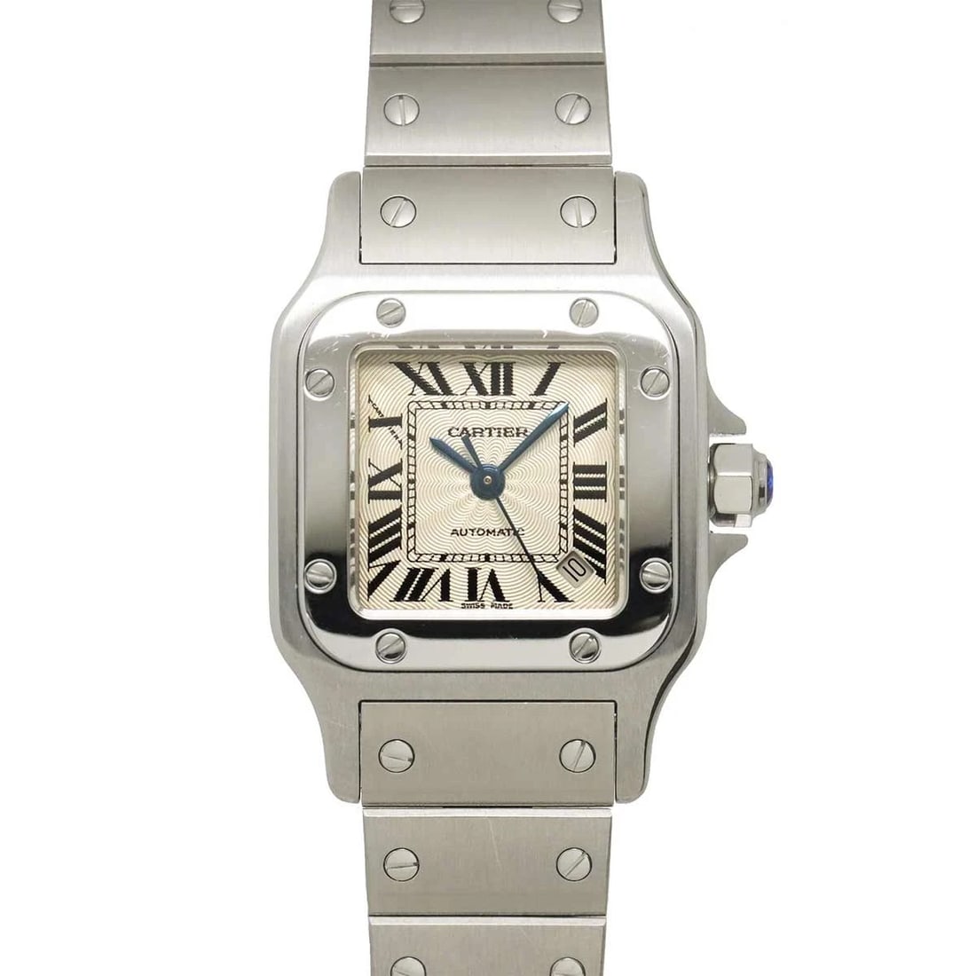 CARTIER SANTOS GALBEE SM SILVER DIAL AUTOMATIC WATCH: Cartier Santos Galbee SM Silver Dial Automatic Watch Brand: Cartier Type/Style: Wristwatch Material: Stainless steel Color: Dial Color Silver Size: CaseSize Length 35mm(included lag) CaseSize Width