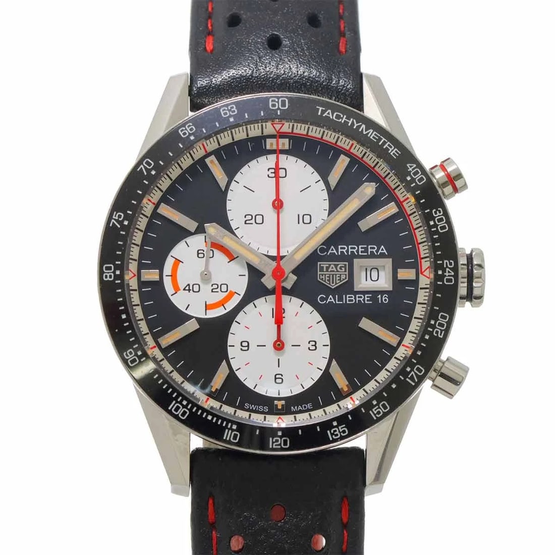 TAG HEUER CARRERA CHRONOGRAPH AUTOMATIC BLACK DIAL WATCH: TAG Heuer Carrera Chronograph Automatic Black Dial Watch Brand: TAG Heuer Type/Style: Wristwatch Material: Stainless steel,Leather Color: Dial Color Black Size: CaseSize Length 50mm(included lag)
