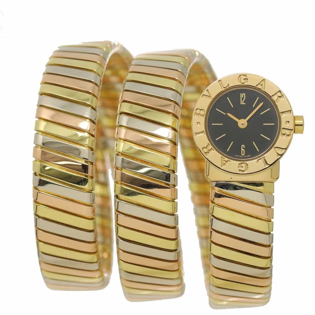 BVLGARI TUBOGAS QUARTZ K18PG WATCH: BVLGARI Tubogas Quartz K18PG Watch Brand: BVLGARI Type/Style: Wristwatch Material: 750 Yellow Gold,750 White Gold,750 Pink Gold Color: Dial Color none Size: CaseSize Length 19mm CaseSize Width