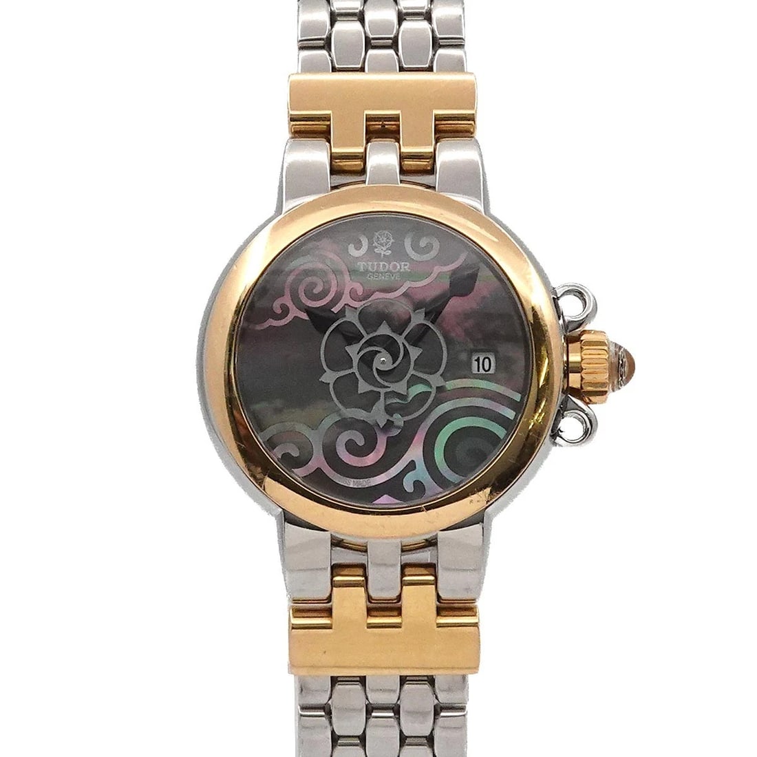 TUDOR CLAIR DE ROSE AUTOMATIC YG BLACK SHELL DIAL WATCH (1 of 4)