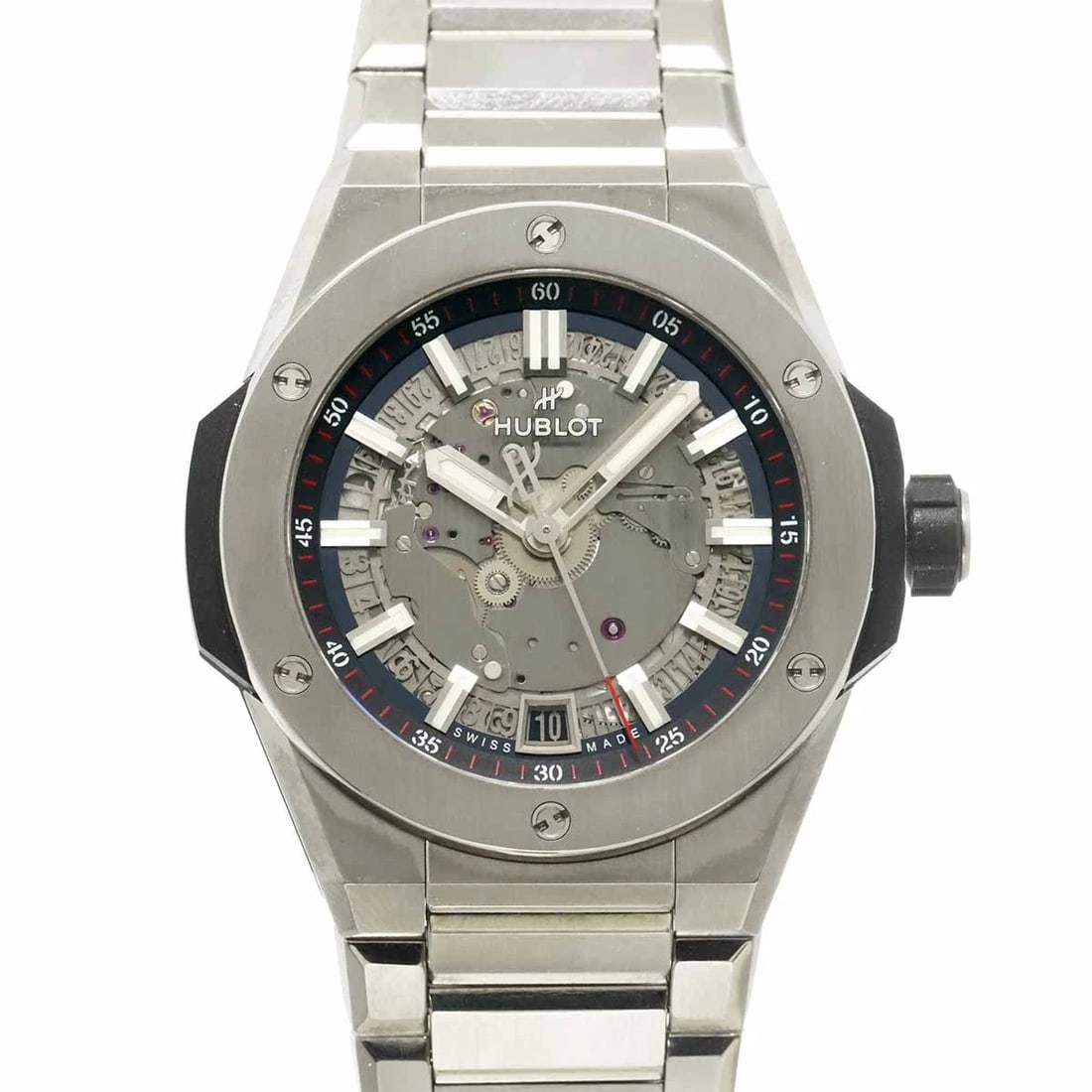 HUBLOT BIG BANG INTEGRATED AUTOMATIC WATCH: HUBLOT Big bang Integrated Automatic Watch Brand: HUBLOT Type/Style: Wristwatch Material: Titanium Color: Dial Color none Size: CaseSize Length 47mm(included lag) CaseSize Width 42mm(not included