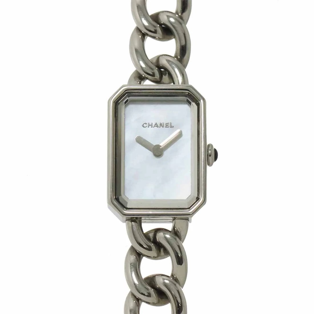 CHANEL PREMIERE QUARTZ WHITE SHELL DIAL WATCH: CHANEL Premiere Quartz White Shell Dial Watch Brand: CHANEL Type/Style: Wristwatch Material: Stainless steel Color: Dial Color White Shell Size: CaseSize Length 21mm CaseSize Width 16mm(not included