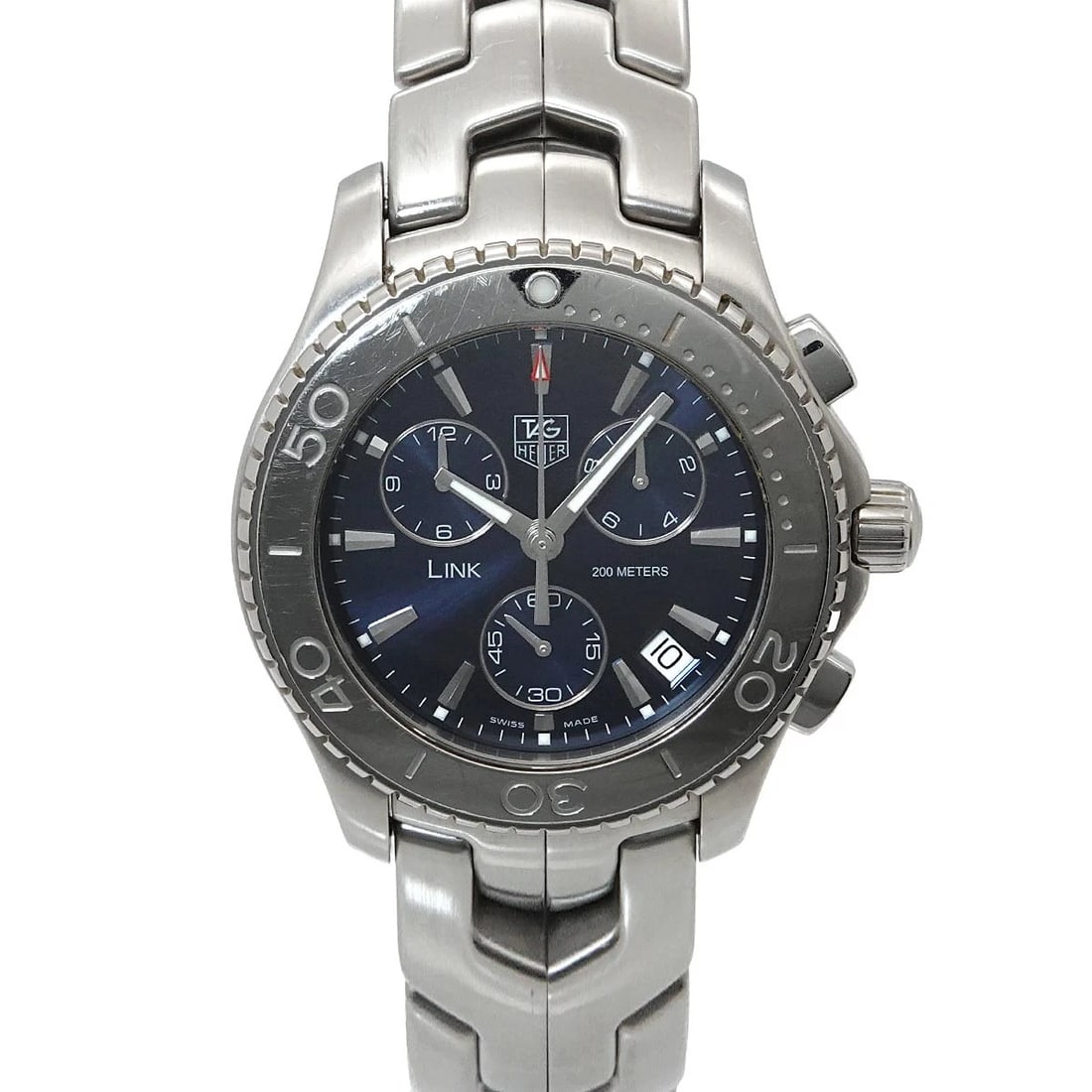 TAG HEUER LINK CHRONOGRAPH DATE NAVY DIAL WATCH (1 of 3)