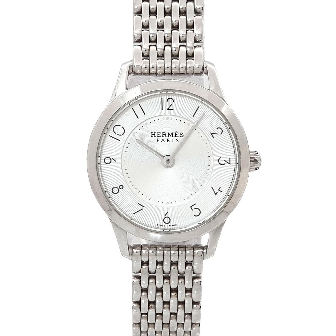 HERMES QUARTZ SILVER DIAL WRIST WATCH: HERMES Quartz Silver Dial Wrist Watch Brand: HERMES Type/Style: Wristwatch Material: Stainless steel Color: Dial Color Silver Size: CaseSize Length 31mm(included lag) CaseSize Width 25mm(not included 