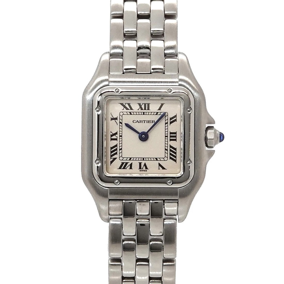 CARTIER PANTHERE QUARTZ CREAM DIAL WATCH: Cartier Panthere Quartz Cream Dial Watch Brand: Cartier Type/Style: Wristwatch Material: Stainless steel Color: Dial Color Cream Size: CaseSize Length 30mm(included lag) CaseSize Width 22mm(not