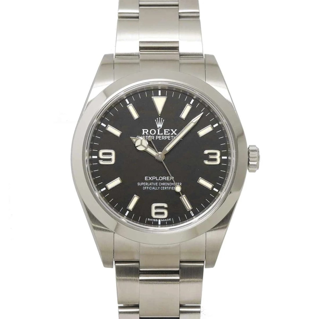 ROLEX EXPLORER AUTOMATIC BLACK DIAL WATCH