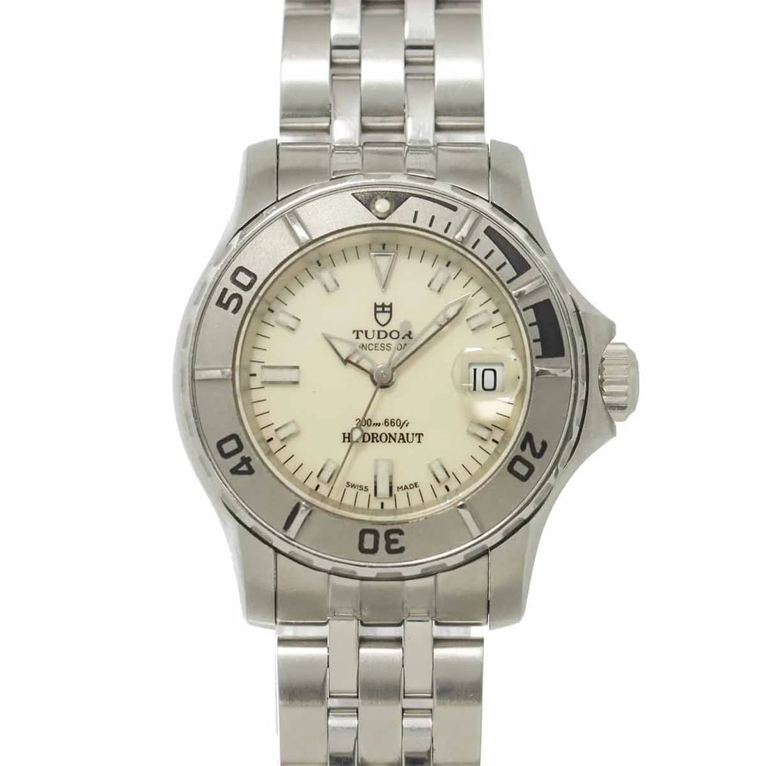 TUDOR PRINCESS DATE HYDRONAUT AUTOMATIC CREAM DIAL WATCH: TUDOR Princess Date Hydronaut Automatic Cream Dial Watch Brand: TUDOR Type/Style: Wristwatch Material: Stainless steel Color: Dial Color Cream Size: CaseSize Length 33mm(included lag) CaseSize Width 2