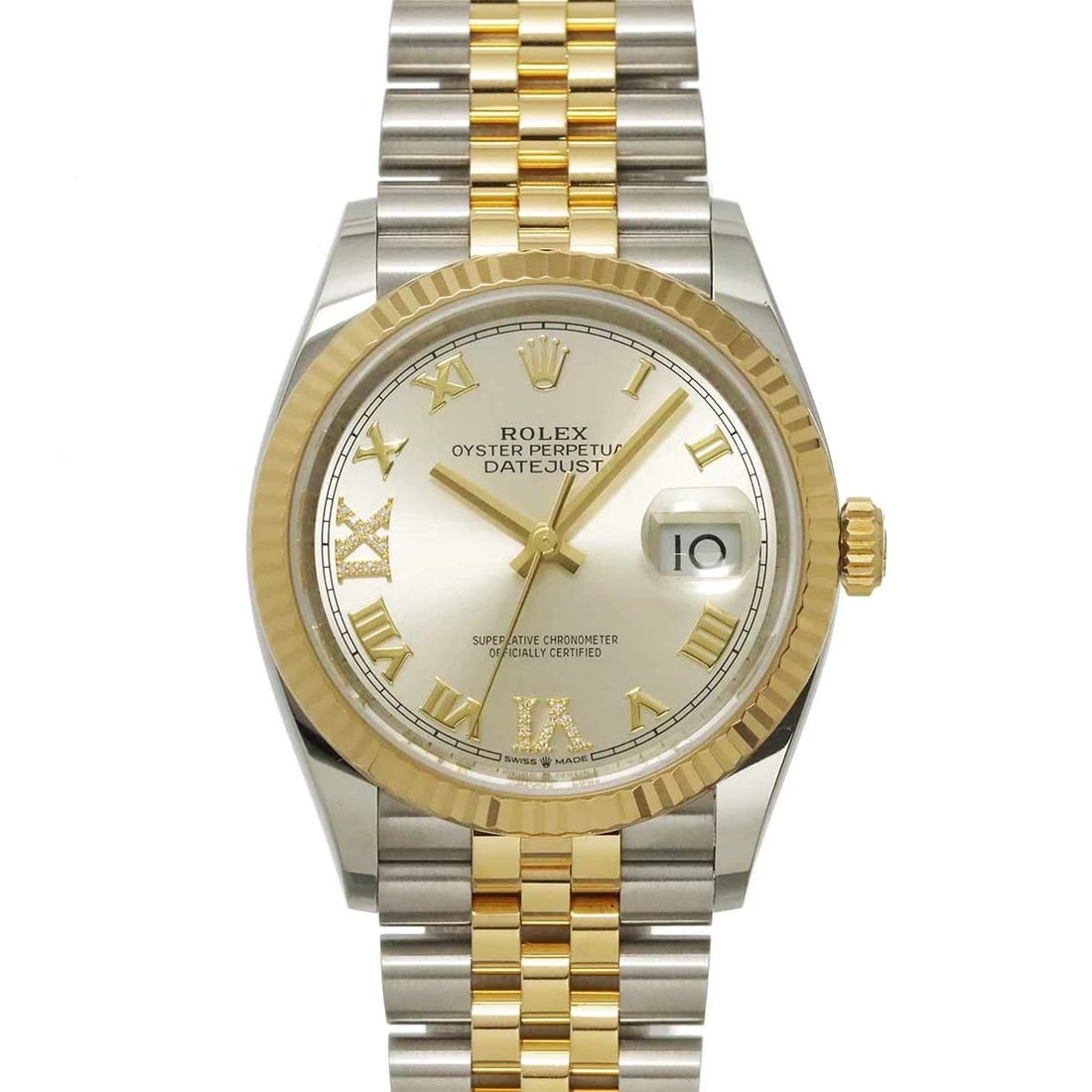 ROLEX DATEJUST SILVER DIAL DIAMOND K18YG WATCH: ROLEx Datejust Silver Dial Diamond K18YG Watch Brand: ROLEx Type/Style: Wristwatch Material: Stainless steel,750 Yellow Gold Color: Dial Color Silver Size: CaseSize Length 43mm(included lag) CaseSize 