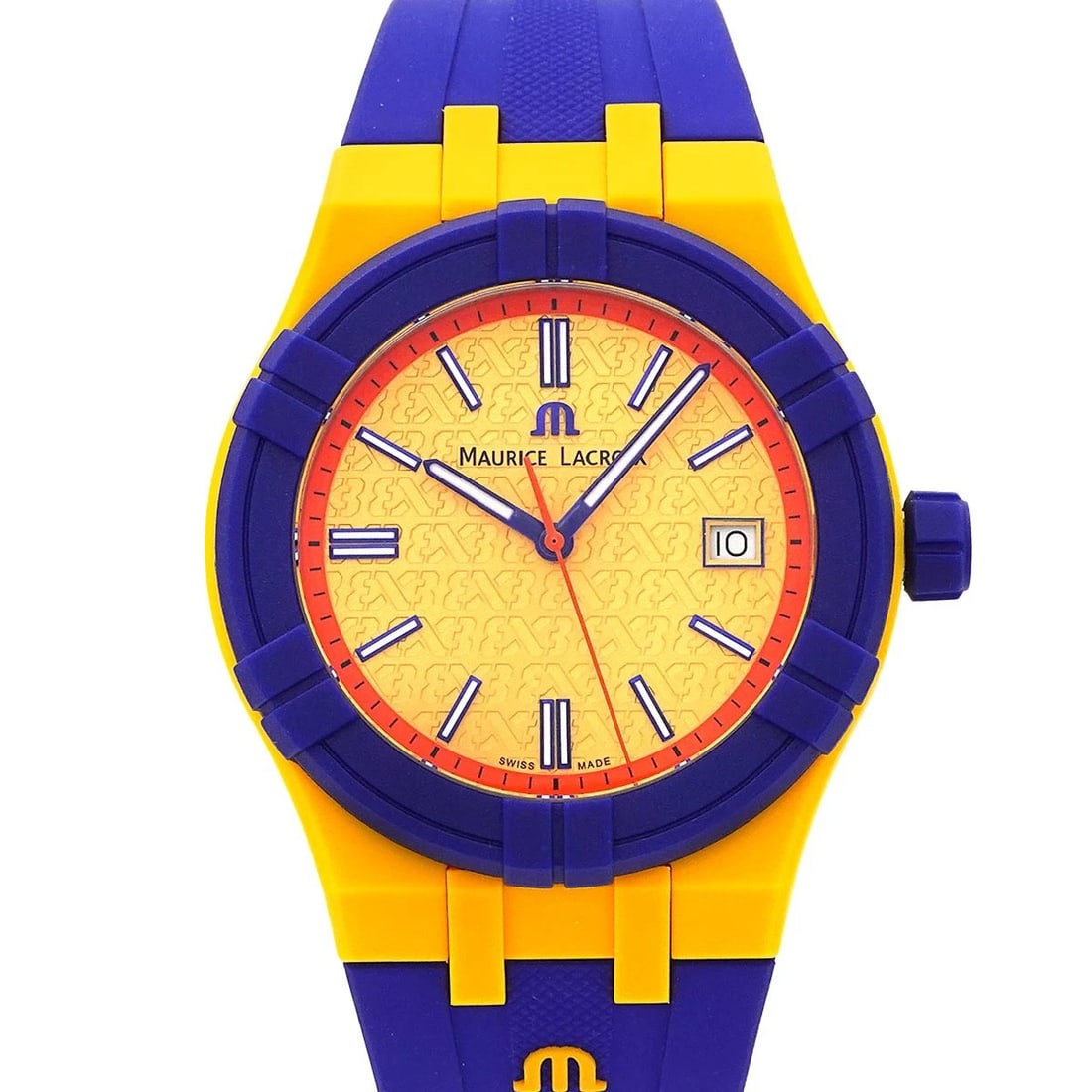 MAURICE LACROIX AIKON TIDE QUARTS YELLOW DIAL WATCH: MAURICE LACROIx AIKON TIDE Quarts Yellow Dial Watch Brand: MAURICE LACROIx Type/Style: Wristwatch Material: Plastic,Rubber Color: Dial Color Yellow Size: CaseSize Length 52mm(included lag) CaseSize Wi