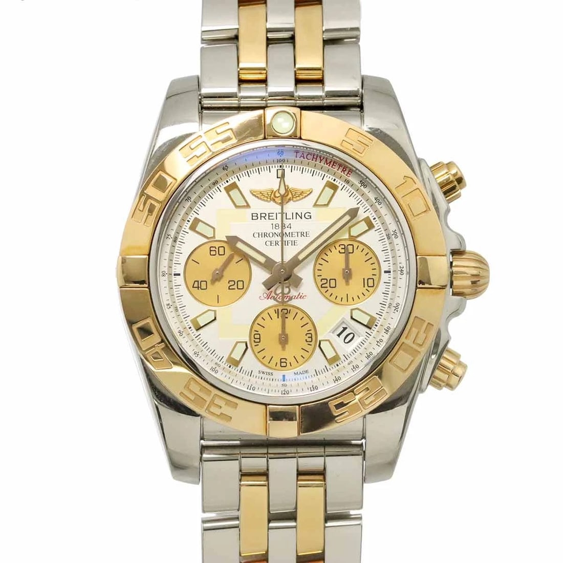 BREITLING CHRONOMAT PG DATE SILVER DIAL WATCH (1 of 2)