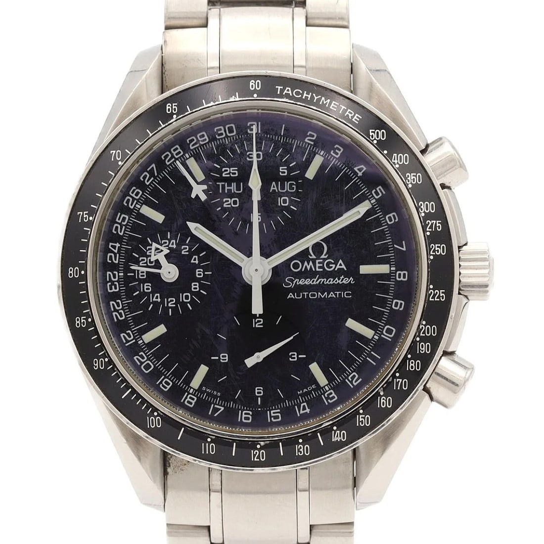 OMEGA SPEEDMASTER COSMOS WATCH: Omega Speedmaster Cosmos Watch Brand: OMEGA Type/Style: Wrist watch Material: Case: Stainless Steel Breath: Stainless Steel Color: Dial Color: Black Size: Case diameter: Approx. 39 mm Max wrist circum
