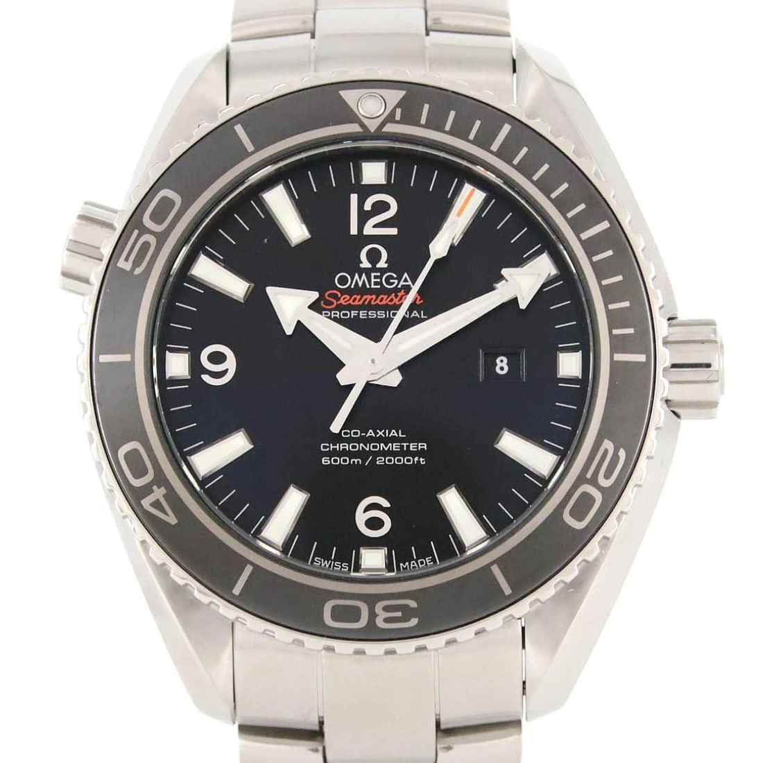 OMEGA SEAMASTER PLANET OCEAN STAINLESS STEEL WATCH: Omega Seamaster Planet Ocean Stainless Steel Watch Brand: OMEGA Type/Style: Wrist watch Material: Case: Stainless Steel Breath: Stainless Steel Color: Dial Color: Black Size: Case diameter: Approx.