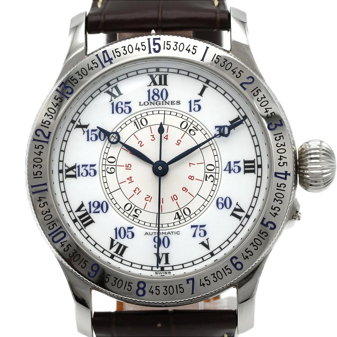 LONGINES LINDBERGH HOUR ANGLE WATCH STAINLESS STEEL WATCH (1 of 3)