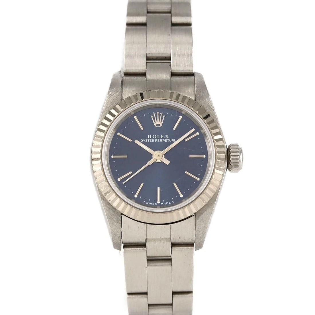ROLEX OYSTER PERPETUAL SSXWG ME WATCH: Rolex Oyster Perpetual SSxWG Me Watch Brand: ROLEx Type/Style: Wrist watch Material: Case: Stainless steel x white gold Bracelet: Stainless steel Color: Dial color: Blue Size: Case diameter: Approx.