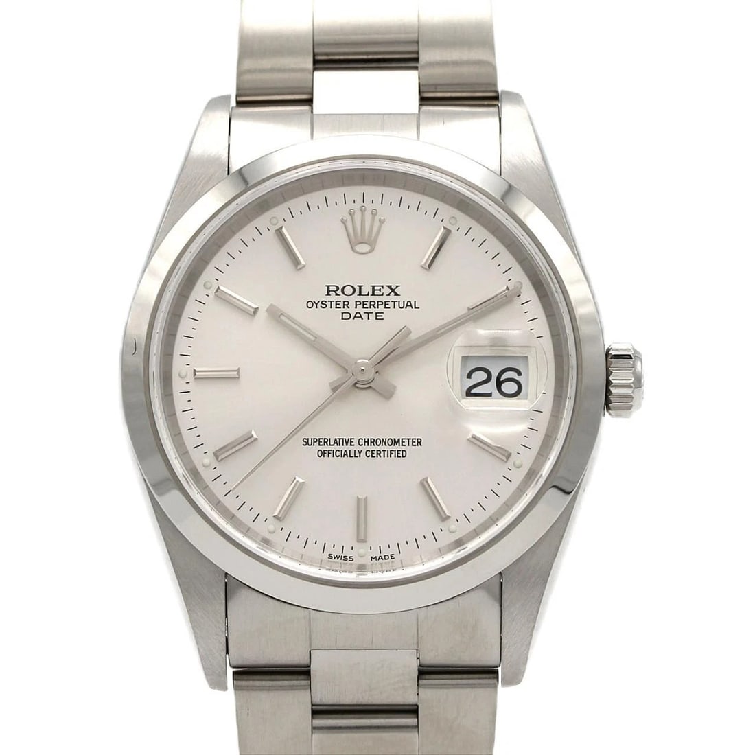 ROLEX OYSTER PERPETUAL DATE STAINLESS STEEL MECHANICAL AUTOM WATCH: Rolex Oyster Perpetual Date Stainless Steel Mechanical Autom Watch Brand: ROLEx Type/Style: Wrist watch Material: Case: Stainless Steel Breath: Stainless Steel Color: Dial Color: Silver Size: Case