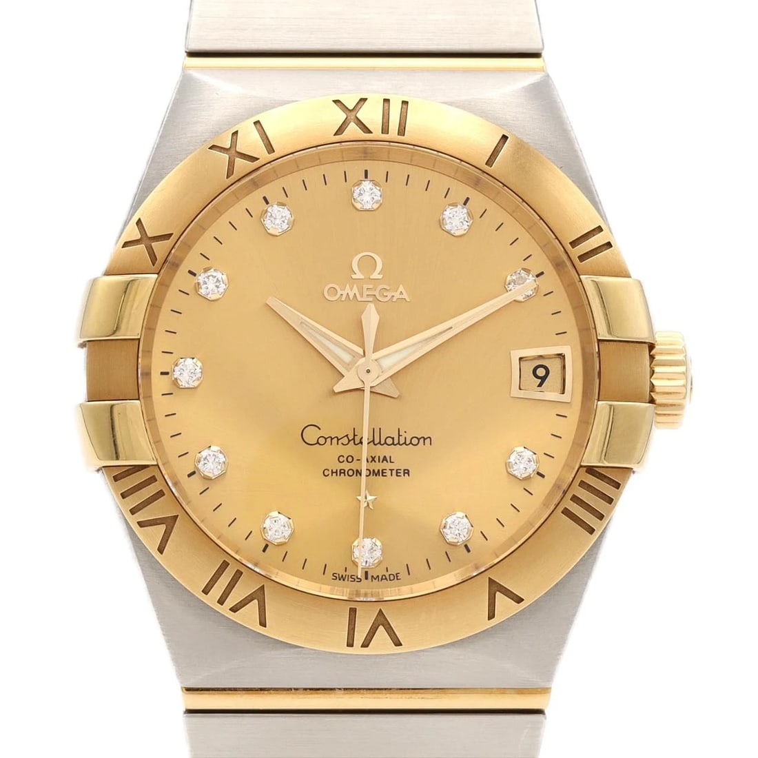 OMEGA CONSTELLATION CO-AXIAL CHRONOMETE WATCH: Omega Constellation Co-Axial Chronomete Watch Brand: OMEGA Type/Style: Wrist watch Material: Case: Stainless steel x yellow gold Bracelet: Stainless steel x yellow gold Color: Dial color: Gold/Diamond