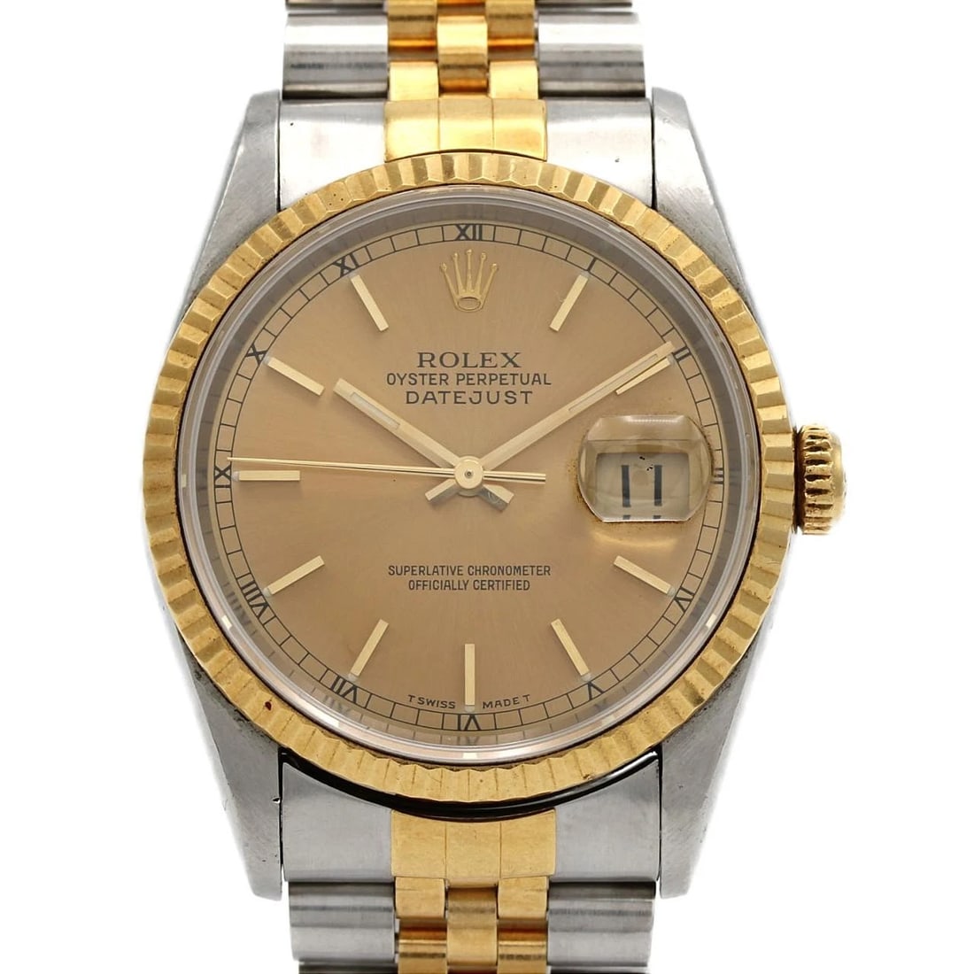 ROLEX DATEJUST SSXYG MECHANICAL WATCH: Rolex Datejust SSxYG Mechanical Watch Brand: ROLEx Type/Style: Wrist watch Material: Case: Stainless steel x yellow gold Bracelet: Stainless steel x yellow gold Color: Dial color: Gold Size: Case diam