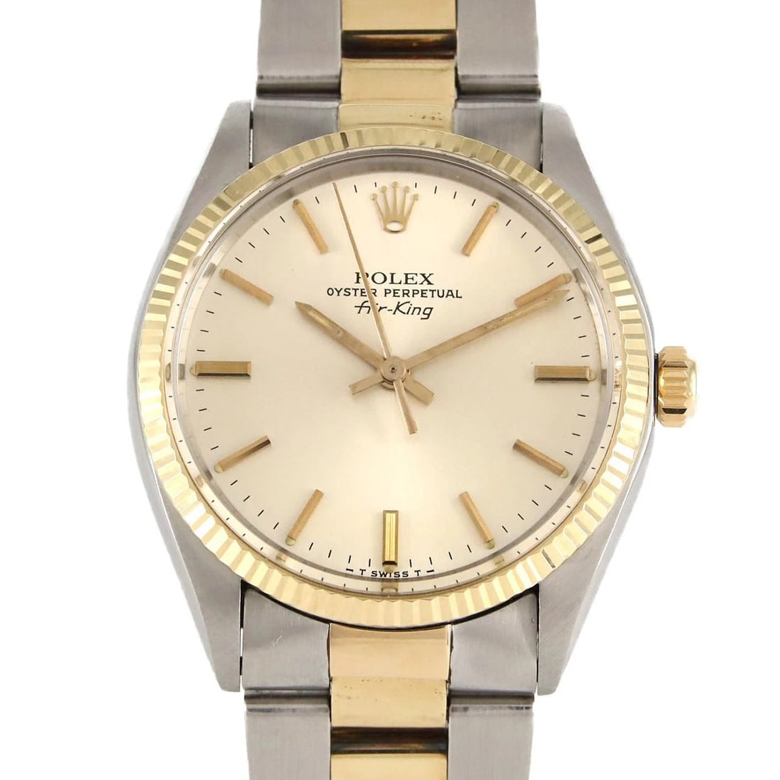 ROLEX AIR-KING SSXYG MECHANICAL WATCH: Rolex Air-King SSxYG Mechanical Watch Brand: ROLEx Type/Style: Wrist watch Material: Case: Stainless steel x yellow gold Bracelet: Stainless steel x yellow gold Color: Dial color: Champagne Size:
