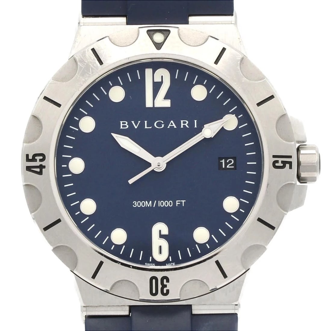 BULGARI DIAGONO SCUBA WATCH: Bulgari Diagono Scuba Watch Brand: BVLGARI Type/Style: Wrist watch Material: Case: Stainless Steel Breath: Rubber Color: Dial color: Blue Band color: Blue Size: Case diameter: Approx. 41mm