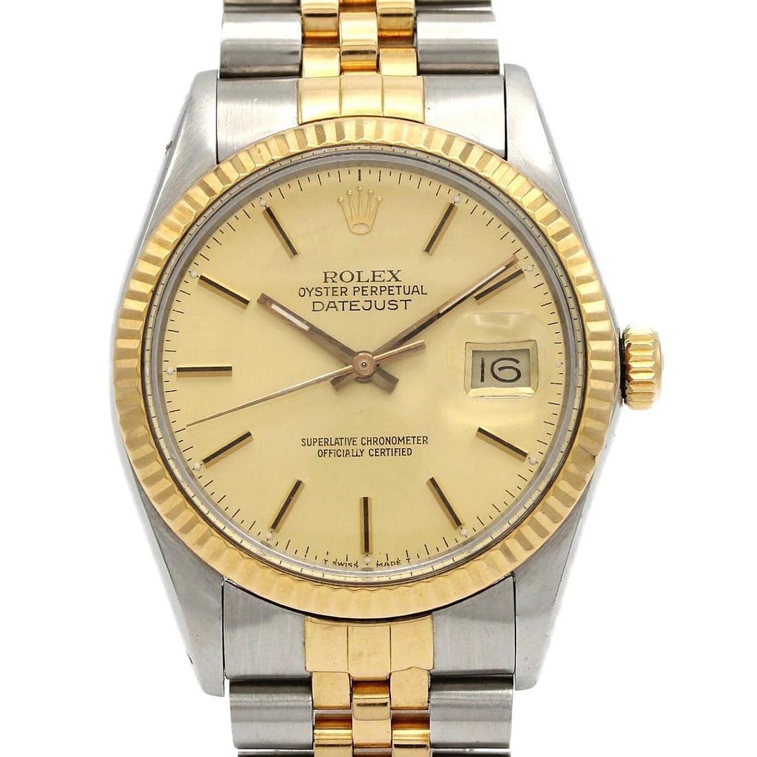 ROLEX DATEJUST SSXYG MECHANICAL WATCH: Rolex Datejust SSxYG Mechanical Watch Brand: ROLEx Type/Style: Wrist watch Material: Case: Stainless steel x yellow gold Bracelet: Stainless steel x yellow gold Color: Dial color: Gold Size: Case diam