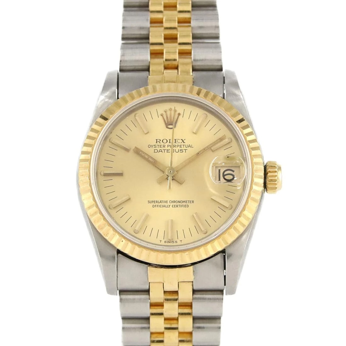 ROLEX DATEJUST SSXYG MECHANICAL WATCH: Rolex Datejust SSxYG Mechanical Watch Brand: ROLEx Type/Style: Wrist watch Material: Case: Stainless steel x yellow gold Bracelet: Stainless steel x yellow gold Color: Dial color: Gold Size: Case