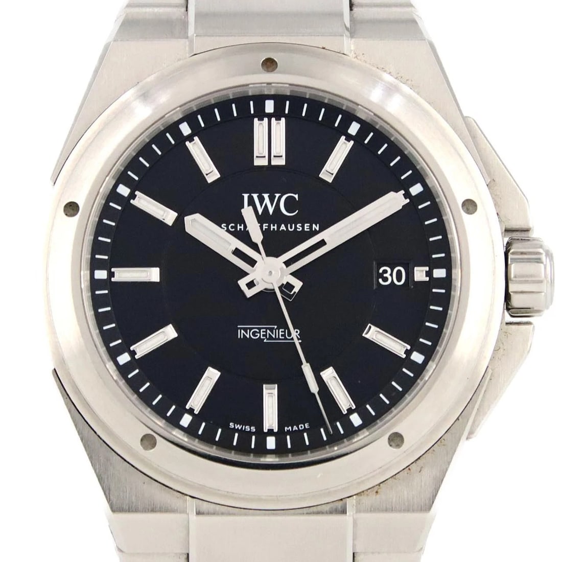 IWC INGENIEUR STAINLESS STEEL MECHANICAL AUTOMATIC WATCH: IWC Ingenieur Stainless Steel Mechanical Automatic Watch Brand: IWC Type/Style: Wrist watch Material: Case: Stainless Steel Breath: Stainless Steel Color: Dial Color: Black Size: Case diameter:
