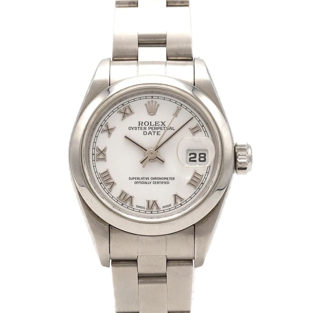ROLEX OYSTER PERPETUAL DATE STAIN WATCH: Rolex Oyster Perpetual Date Stain Watch Brand: ROLEx Type/Style: Wrist watch Material: Case: Stainless Steel Breath: Stainless Steel Color: Dial color: White/Roman Size: Case diameter: Approx. 26mm