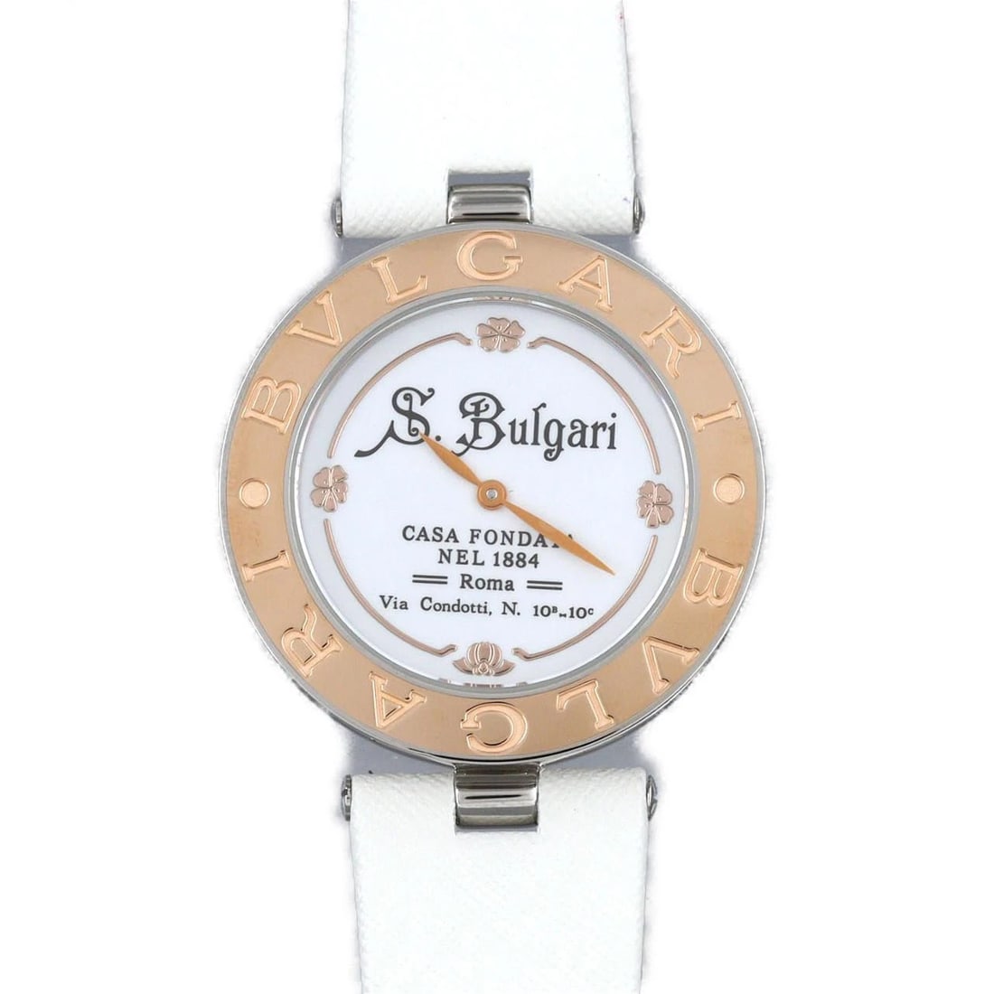 BULGARI B-ZERO1 PG COMBINATION WATCH: Bulgari B-Zero1 PG combination Watch Brand: BVLGARI Type/Style: Wrist watch Material: Case: Stainless steel x pink gold Bracelet: Strap Color: Dial Color: White Band Color: White Size: Case diameter: