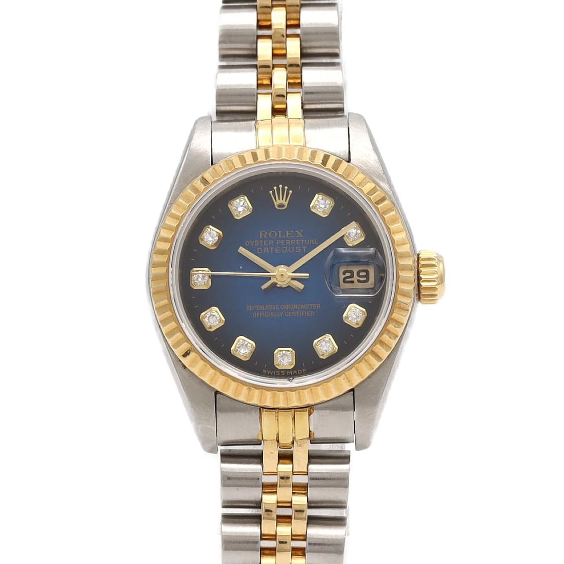 ROLEX DATEJUST SSXYG MECHANICAL WATCH: Rolex Datejust SSxYG Mechanical Watch Brand: ROLEx Type/Style: Wrist watch Material: Case: Stainless steel x yellow gold Bracelet: Stainless steel x yellow gold Color: Dial color: Blue