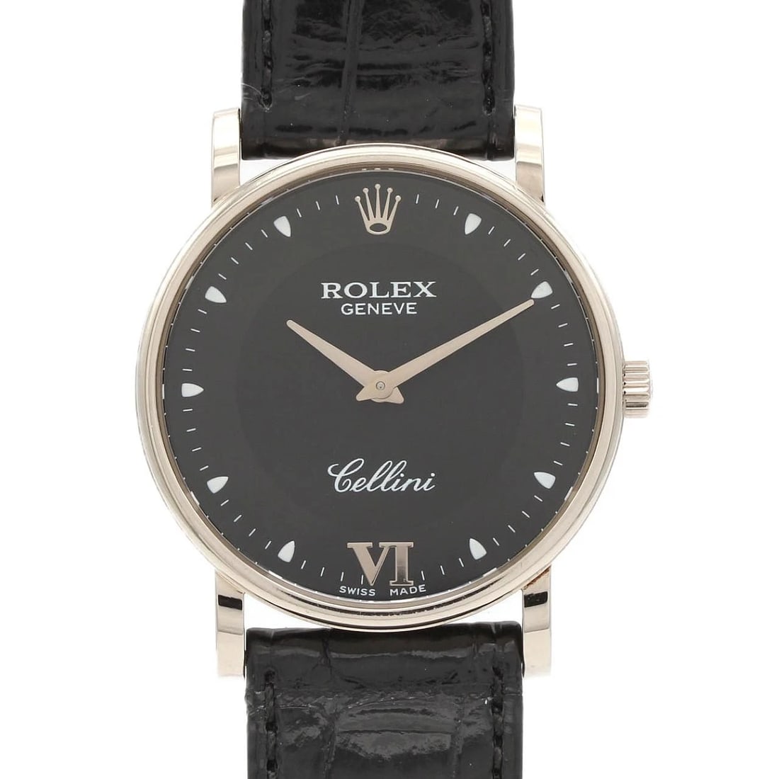 ROLEX CELLINI WG MANUAL WINDI WATCH: Rolex Cellini WG Manual Windi Watch Brand: ROLEx Type/Style: Wrist watch Material: Case: White gold Bracelet: Strap Color: Dial color: Gray, Black Band color: Black Size: Case diameter: Approx. 32