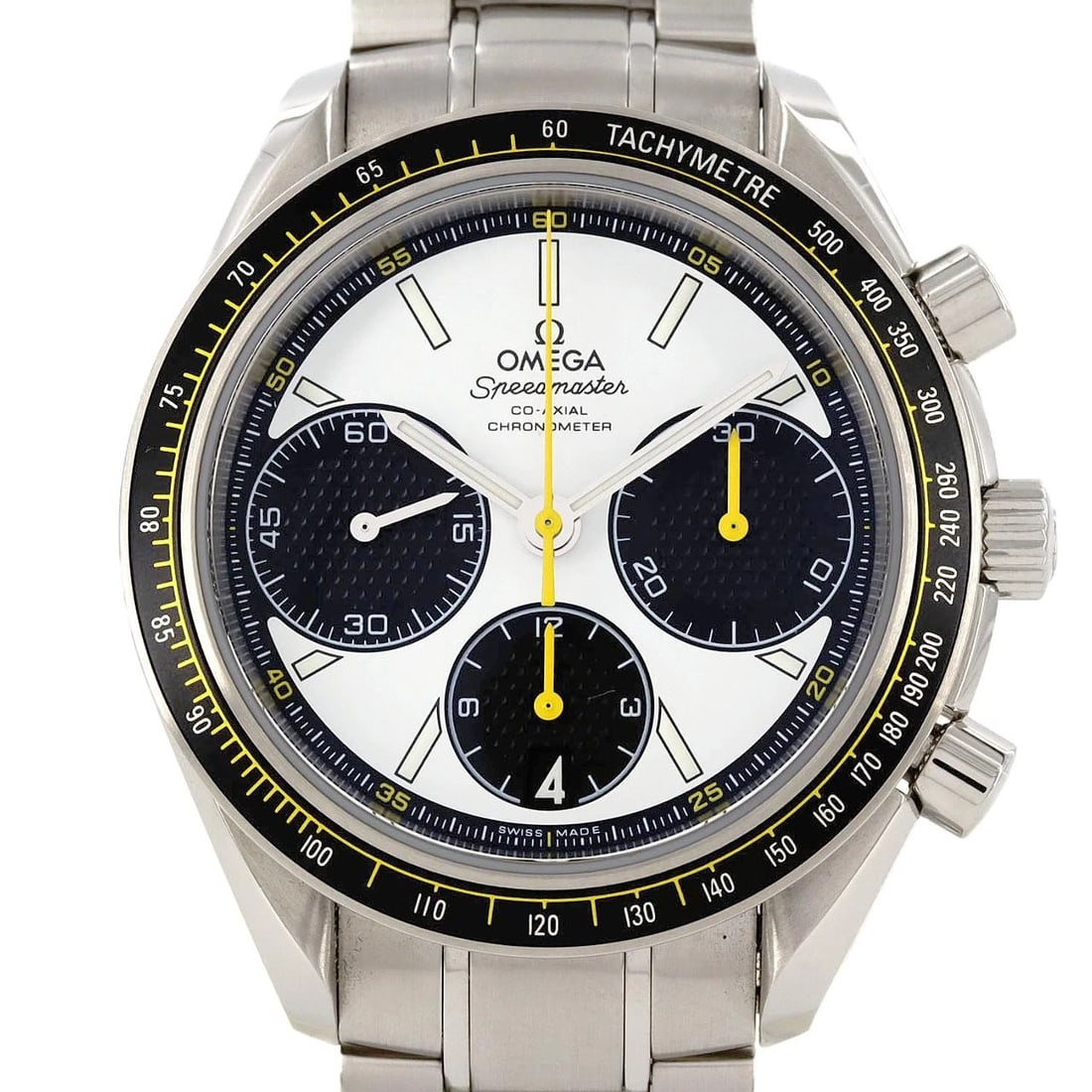 OMEGA SPEEDMASTER RACING STAINLESS STEEL MECHA WATCH: Omega Speedmaster Racing Stainless Steel Mecha Watch Brand: OMEGA Type/Style: Wrist watch Material: Case: Stainless Steel Breath: Stainless Steel Color: Dial color: White, black Size: Case diameter: