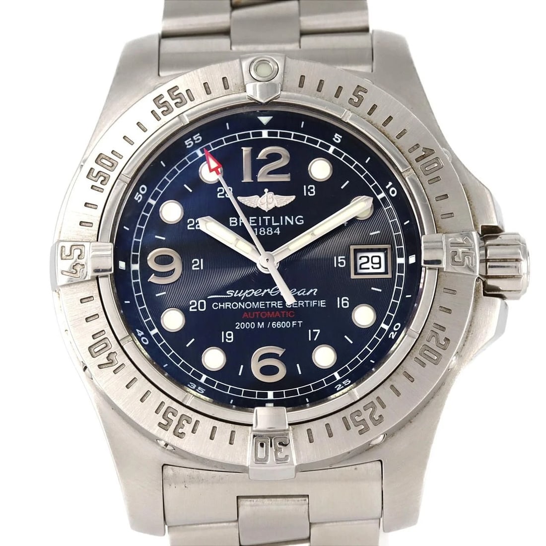BREITLING SUPEROCEAN STEELFISH X-PLUS WATCH: Breitling Superocean Steelfish x-Plus Watch Brand: BREITLING Type/Style: Wrist watch Material: Case: Stainless Steel Breath: Stainless Steel Color: Dial Color: Black Size: Case diameter: Approx. 44