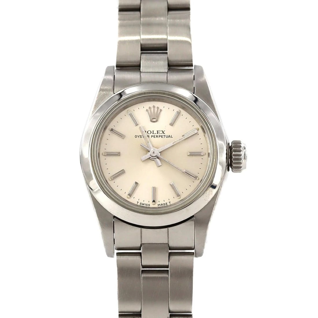 ROLEX OYSTER PERPETUAL STAINLESS WATCH: Rolex Oyster Perpetual Stainless Watch Brand: ROLEx Type/Style: Wrist watch Material: Case: Stainless Steel Breath: Stainless Steel Color: Dial Color: Silver Size: Case diameter: Approx. 25mm Max