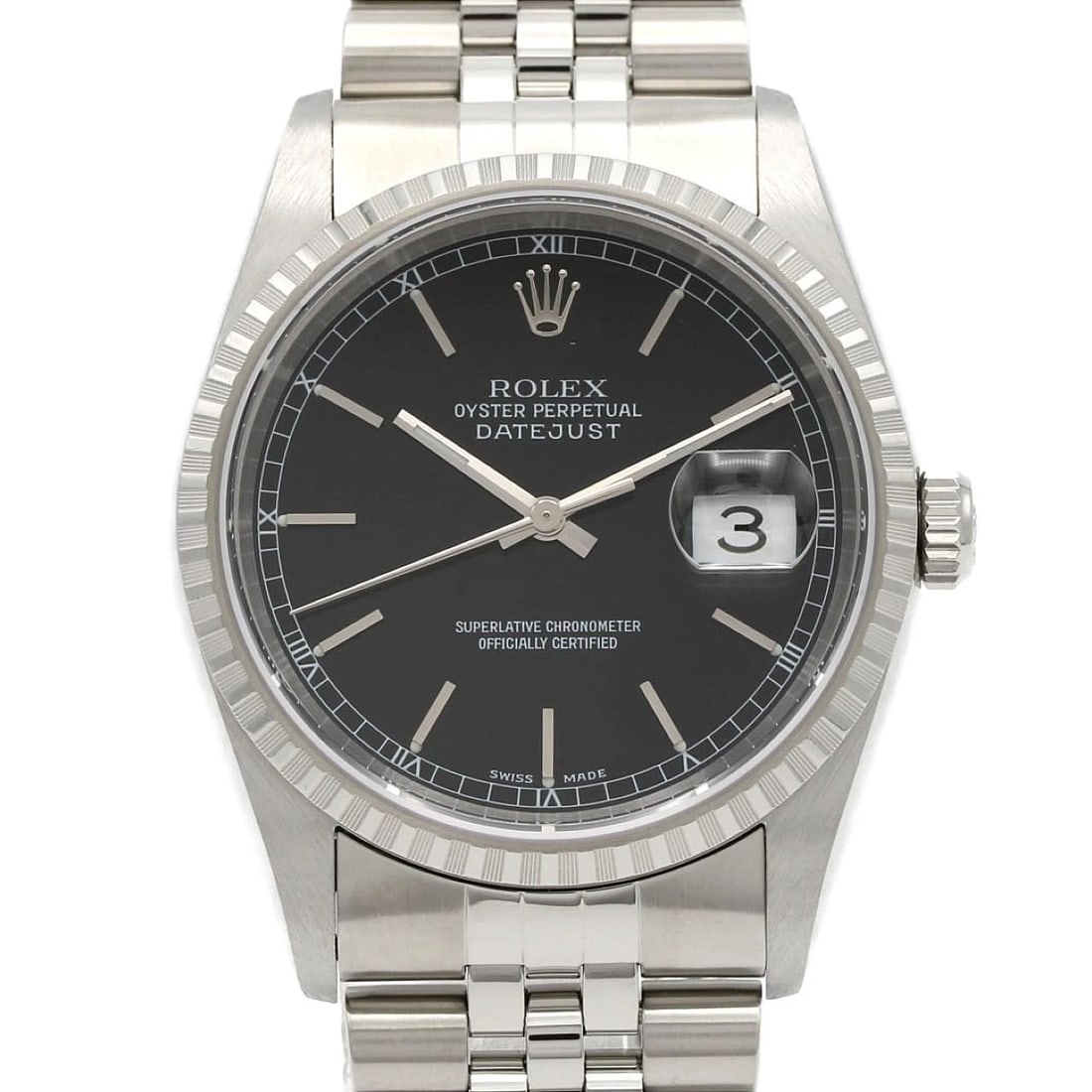 ROLEX DATEJUST STAINLESS STEEL MECHANICAL AUTOMATIC WATCH: Rolex Datejust Stainless Steel Mechanical Automatic Watch Brand: ROLEx Type/Style: Wrist watch Material: Case: Stainless Steel Breath: Stainless Steel Color: Dial Color: Black Size: Case diameter: