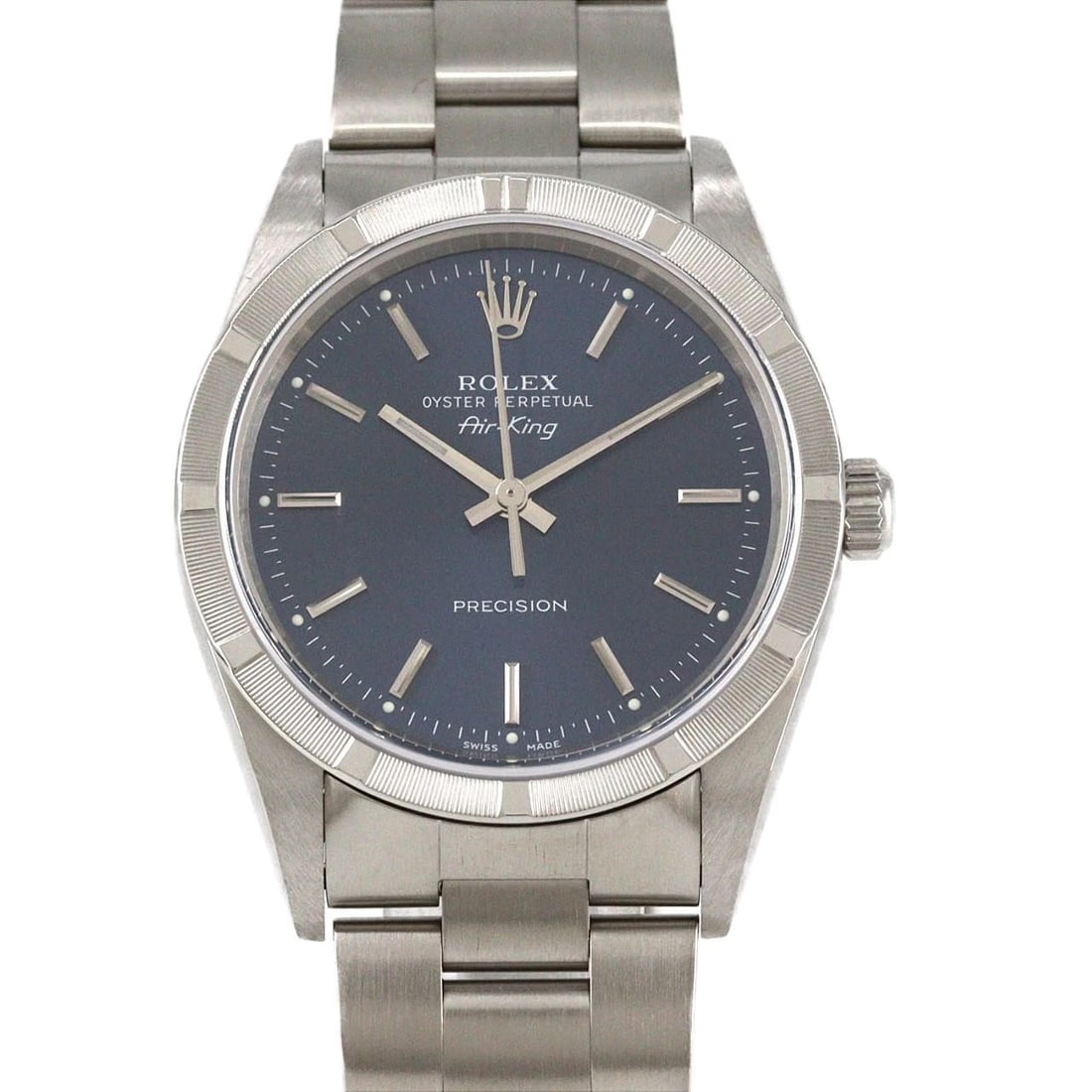 ROLEX AIR-KING STAINLESS STEEL MECHANICAL AUTOMATIC WATCH: Rolex Air-King Stainless Steel Mechanical Automatic Watch Brand: ROLEx Type/Style: Wrist watch Material: Case: Stainless Steel Breath: Stainless Steel Color: Dial color: Blue Size: Case diameter: